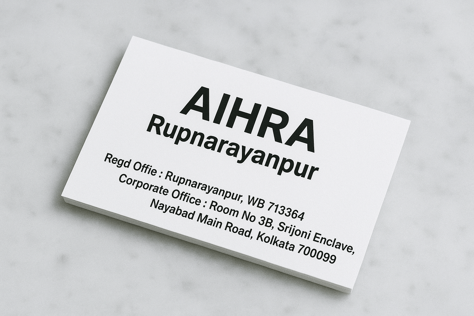 AIHRA Rupnarayanpur Business Card